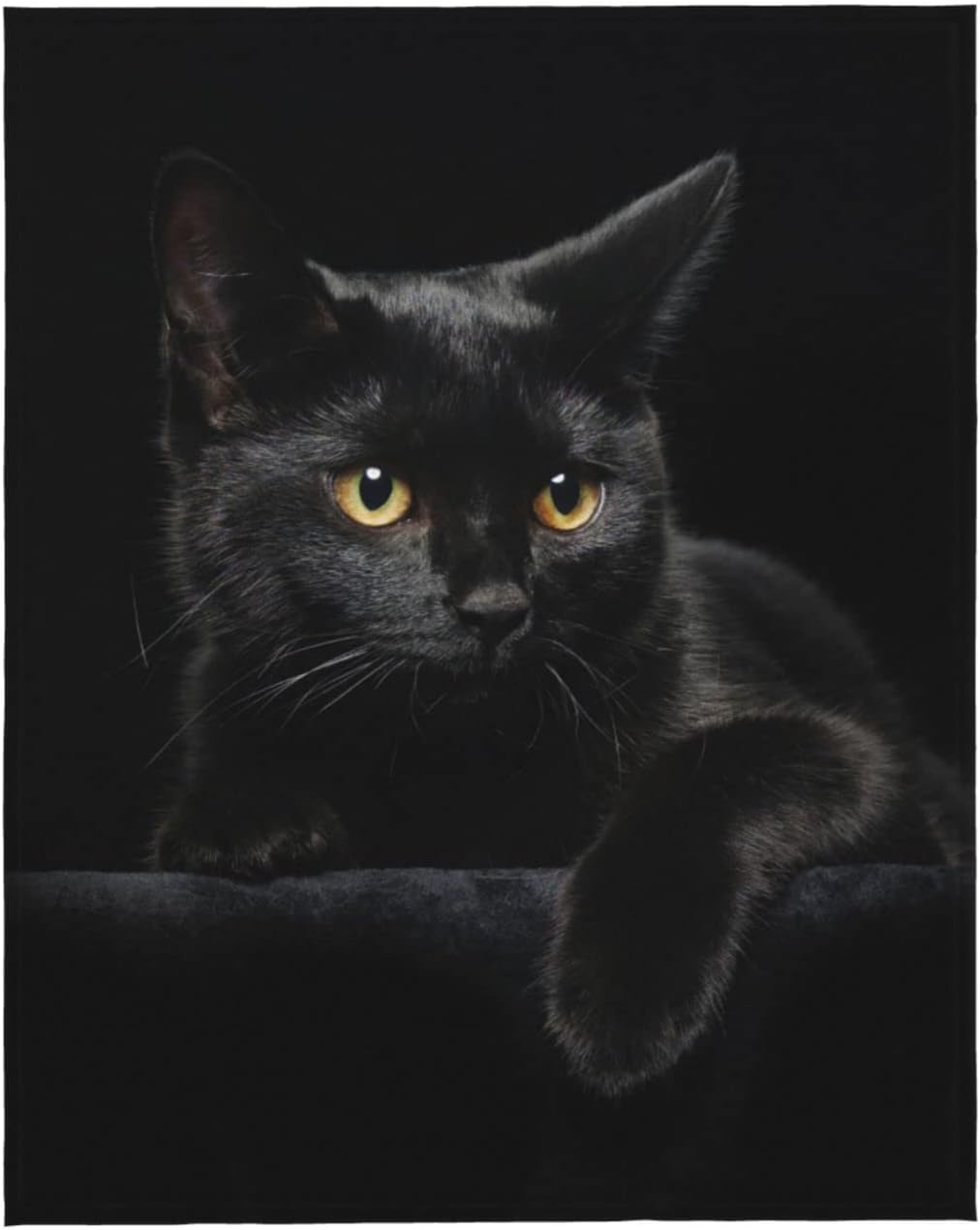 Nosbei White Tiger Blanket Tiger Face Animal Print on Black Throw