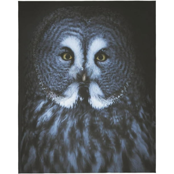 Nosbei White Tiger Blanket Tiger Face Animal Print on Black Throw