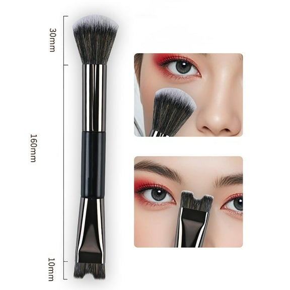 Nose Contour Brushes, 2-In-1 U-Shaped Brush and Fluffy Brush, Angled Tilt Brush, Nose Makeup Brush, Nose Contour Brush U-shaped Double Ended Nose Sculpting Brush