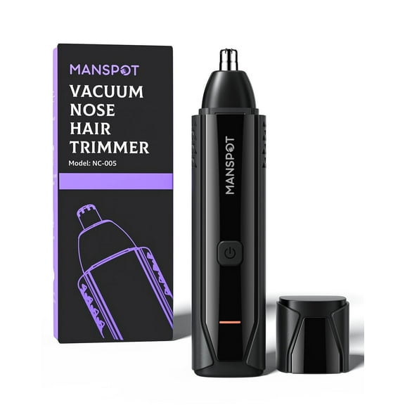 Nose & Ear Hair Trimmer for Men, 10,000 RPM Electric Trimmer with Vacuum Suction, IPX7 Waterproof, USB-C Fast Charging, Magnetic Blade, Painless & Easy Cleaning