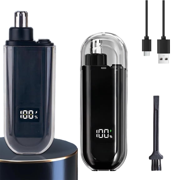 Nose and Ear Hair Trimmer for Men, 2026 Nose Hair Trimmer Clipper with LED Display for Women, Professional IPX7 Waterproof Dual Edge Blades Nasal Trimmer Clippers for Travel