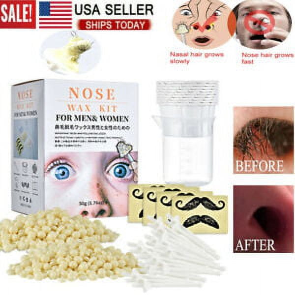 Nose Hair Removal Wax Beads Kit Nasal Ear Hairs Effective & Painless ...