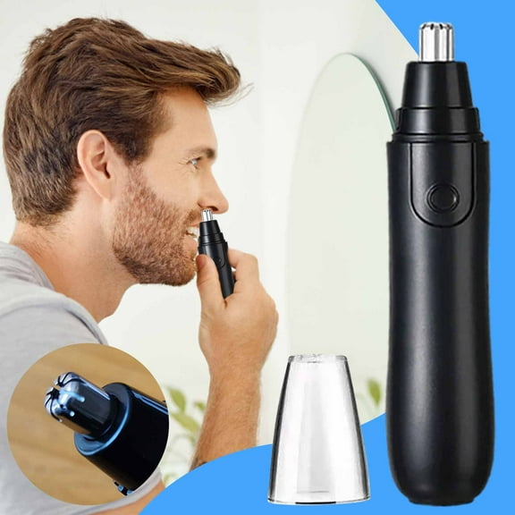 Nose Hair Trimmer, Ear Hair Remover, USB Rechargeable Nose Hair Cutter for Men and Women, Stainless Steel Double-Edged Blade, Waterproof Electric Grooming Tool with Cleaning Brush