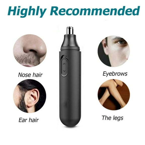 Nose Hair Trimmer for Men, Nose Hair Trimmer for Women, Professional Painless Nose Ear Eyebrow Facial Hair Trimmer, Battery Dual Edge Blades for Easy Cleansing, Black
