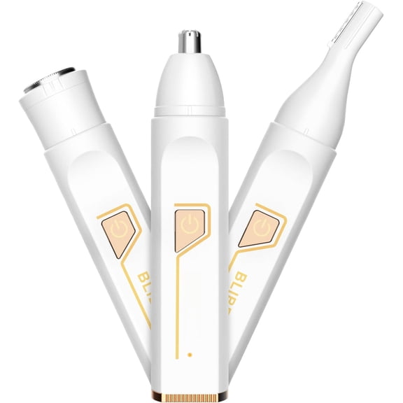 Nose Hair Trimmer for Women, 2025 Professional Painless USB Rechargeable Eyebrow Trimmer, Ear and Nose Hair Trimmer for Men Women, Facial Hair Remover with  , White