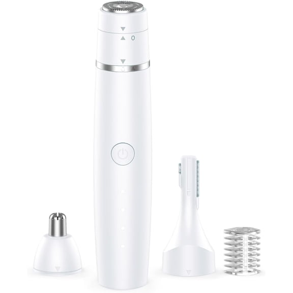 Nose Hair Trimmer for Women & Men, 3-in-1 Facial Remover Peach Fuzz, Eyebrow Trimmer, Shaper Shaver, Ear Face Grooming Kit, USB-C Rechargeable, Painless, Dry Use, Compact Travel-Ready