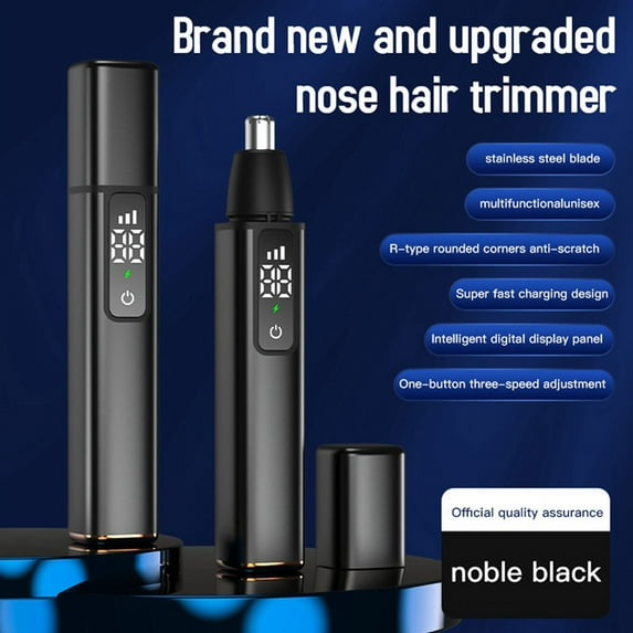 Nose Hair Trimmer for Men USB Rechargeable Ear Nose Hair Trimmer with LCD Display Professional Trimming Tool-A