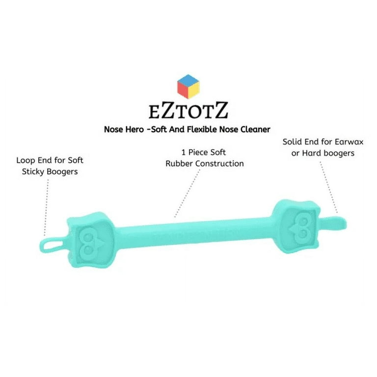 Eztotz Nose Hero - Baby Nose and Ear Cleaner Tool - Made in USA 100% Soft  Flexible Rubber Infant Booger Picker - Essential Baby Care Products - Nasal