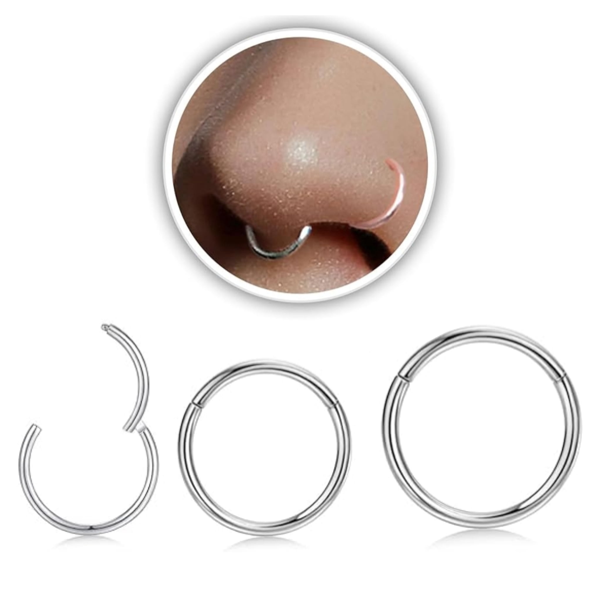 Nose Hoop Rings,Earrings,Thin Nose Rings Hoops for Women/Men,20G