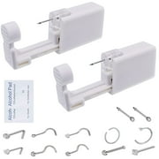 Nose Piercing Kit, 2Pack Disposable Sterile Nose Piercing Gun Kit, Painless Nose Piercing Kit Tool with 10pcs Free Silver Nose Studs
