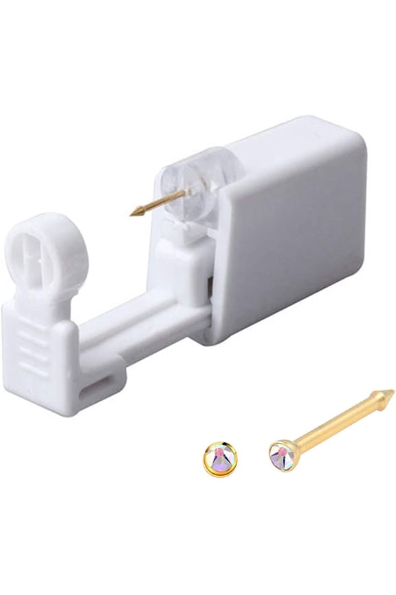 Nose Piercing Kit Nose Piercing Gun Disposable Safe Sterile Piercing Unit For Self Nose Studs Gold Color Piercing Gun Kit Tool Body Jewelry 1 Units (Colorful)