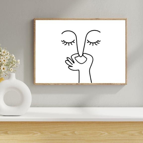 Nose Pinch Line Art Print, Funny Minimalist Bathroom Wall Decor, Smelly Face Bath Art, Wall Art Poster, Poster Only