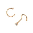 thumbnail image 1 of Nose Ring 18G or 20G Combo Hoop Screw Surgical Steel Rose Gold IP, 1 of 6