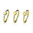 thumbnail image 1 of Nose Ring 20G 3-Pack Heart Anchor & Star Hoop Rings Cartilage Piercing Jewelry, 1 of 7