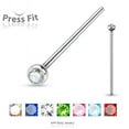 thumbnail image 1 of Nose Ring Band To Fit 22G 1.5mm CZ (1 Piece) Surgical Steel Nikel Free (Clear) (B/6/4), 1 of 3