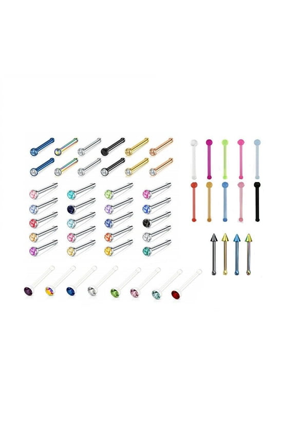Nose Ring Bone Assorted Styles Randomly Picked 20ga 15 Pieces