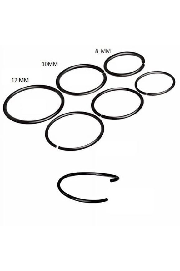 Nose Ring Hoop Black IP Surgical Steel Universal Jewelry 22G 8MM 10MM 12MM