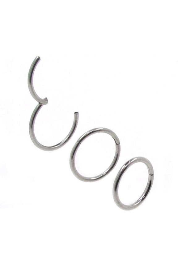 Nose Ring Hoops,18G 3 Pack Septum Hinged Nose Rings Click Ring for Lip Helix Tragus Rook,Cartilage Lobe Earrings Conch Piercing Jewelry,Nose Rings for Women Men,6/8/10mm