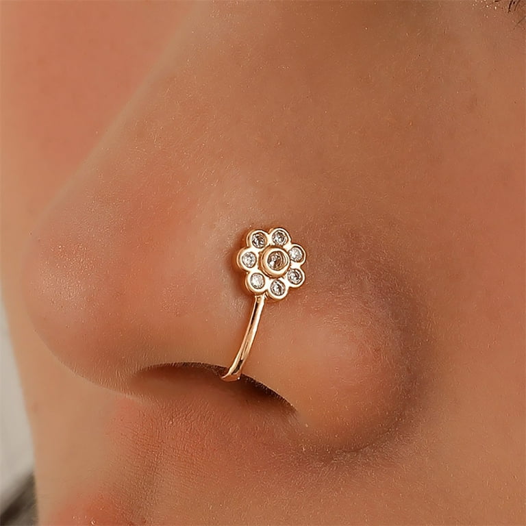 Fake Clip On Nose Ring 24g - No Piercing Needed - Smooth Tiny 925 Silver  Fake Nose Piercing