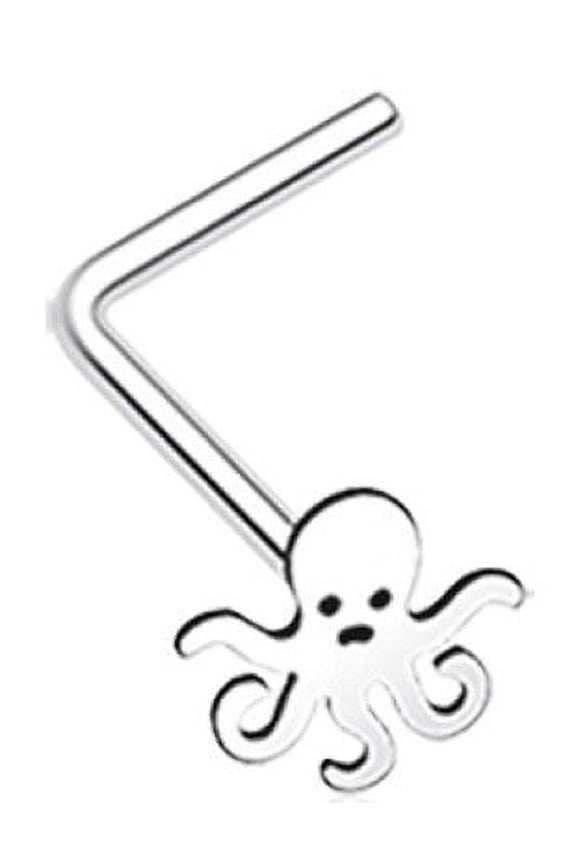 Nose Ring Octopus L-Shaped Flower Stud 20g