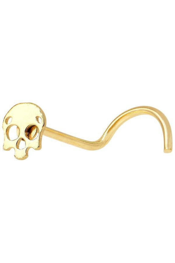 Nose Ring Screw with Skull Design 20 Gauge Surgical Steel