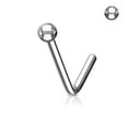 thumbnail image 1 of Nose Ring Stud Round Top I.P Surgical Steel L Bend Shape 20G 18G 6MM - 4 Colors, 1 of 7