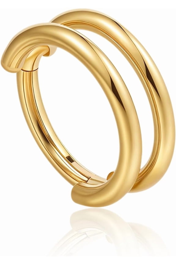 Nose Rings Hoop - 16G Titanium Nose Ring for Women Men, Hinged Segment Septum Lip Rings Cartilage Conch Rook Helix Tragus Daith Earrings, Piercing Jewelry