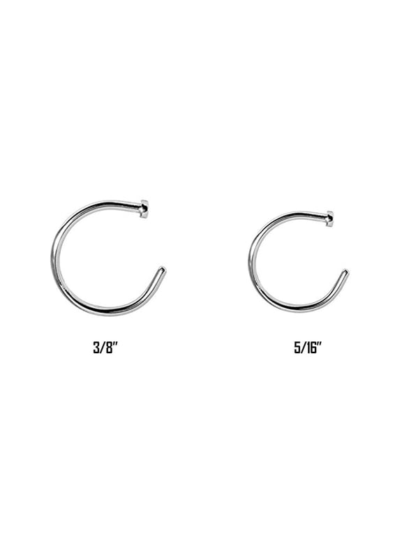 Nose Rings Hoop Anodized Surgical Steel Set Of 2