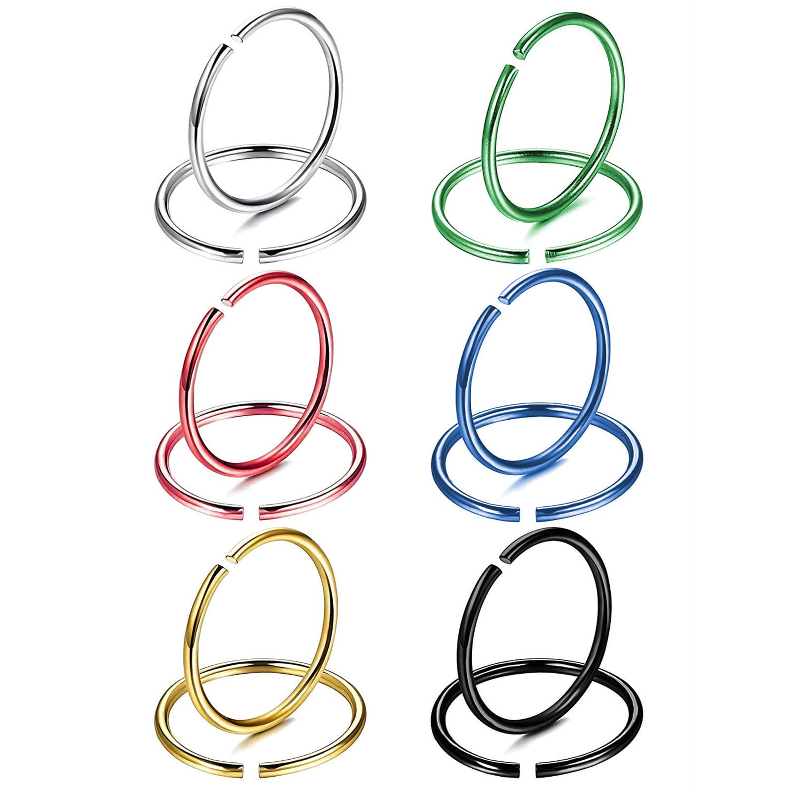 Nose Rings Hoops 20 Gauge Nose Ring Double Nose Hoop Ring For Piercing