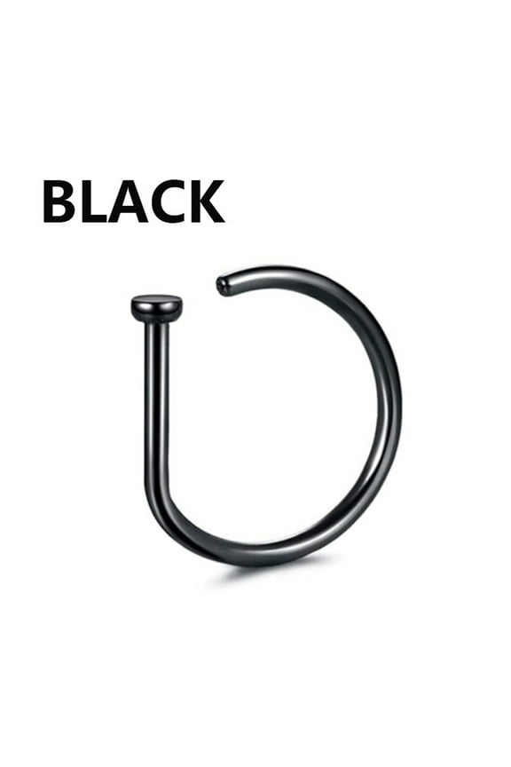 L Shaped Screw Nose Studs Diamond Hoop Rings for Women and Men