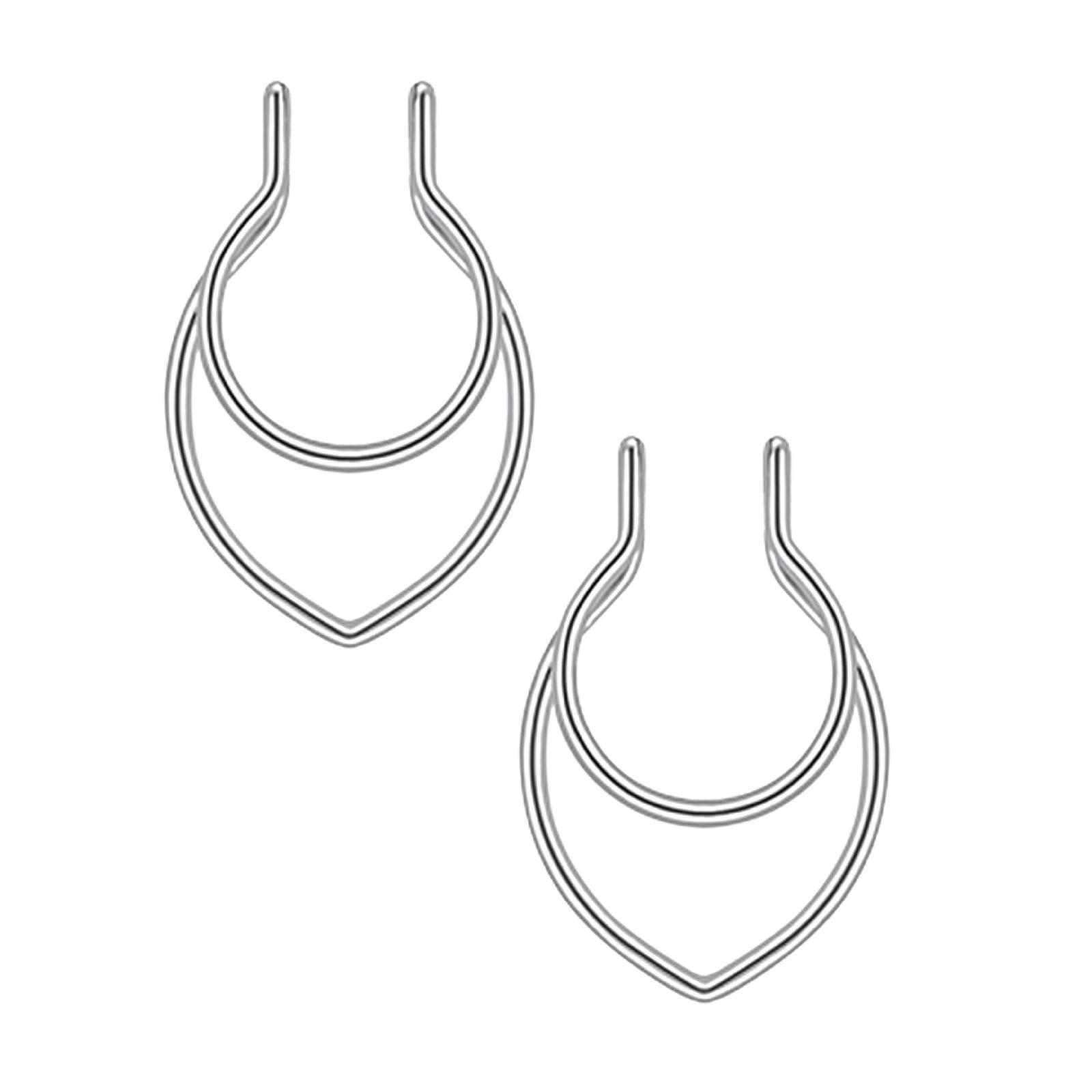 Nose Rings for Men, Stainless Steel Prosthetic Nose Rings Deer Antlers Heart No Piercing Nose