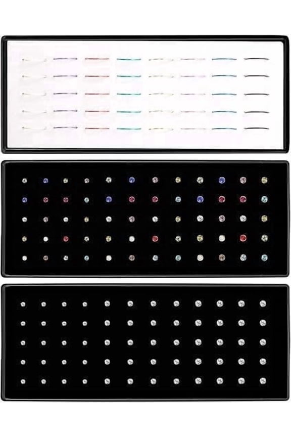 Nose Rings Studs and Hoops, Surgical Stainless Steel Hypoallergenic Nose Rings Set for Women Men, Straight/L/Screw Shaped and 1.5/2.0/2.5mm Rhinestone Nose Piercing Jewelry and Ideal Gift