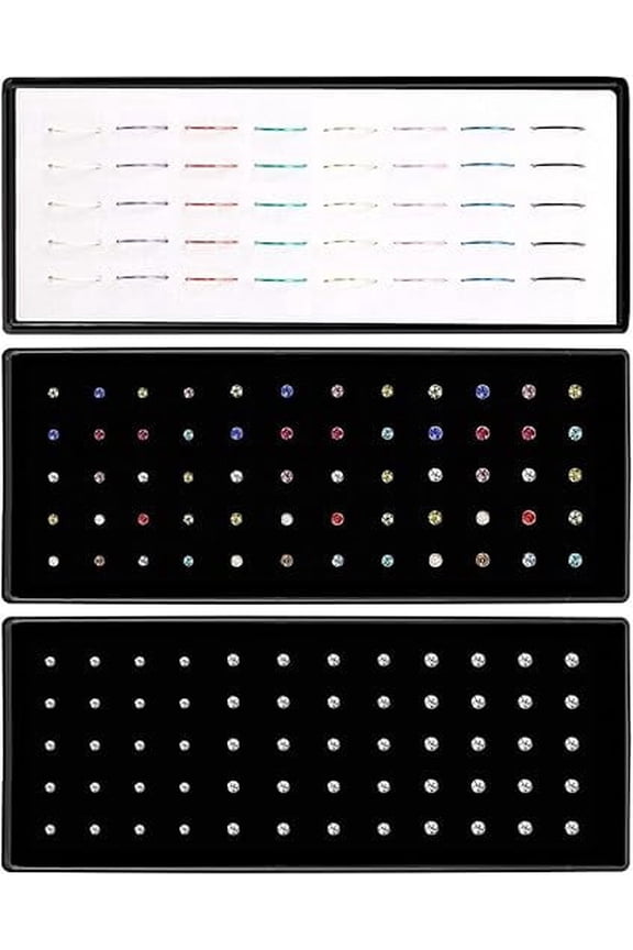 Nose Rings Studs and Hoops, Surgical Stainless Steel Hypoallergenic Nose Rings Set for Women Men, Straight/L/Screw Shaped and 1.5/2.0/2.5mm Rhinestone Nose Piercing Jewelry and Ideal Gift