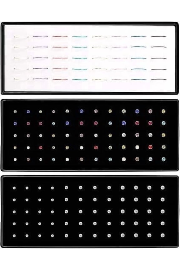 Nose Rings Studs and Hoops, Surgical Stainless Steel Hypoallergenic Nose Rings Set for Women Men, Straight/L/Screw Shaped and 1.5/2.0/2.5mm Rhinestone Nose Piercing Jewelry and Ideal Gift