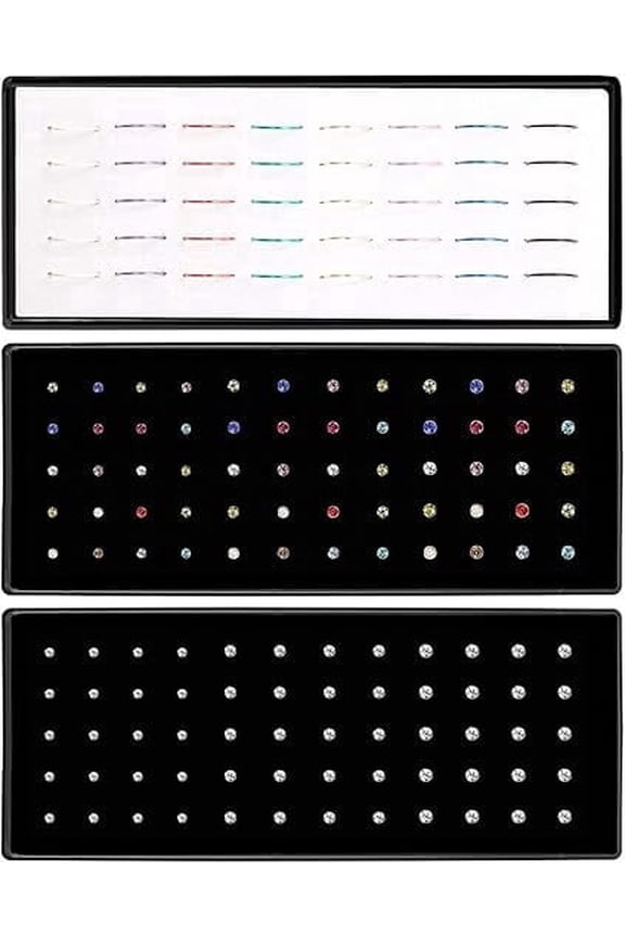 Nose Rings Studs and Hoops, Surgical Stainless Steel Hypoallergenic Nose Rings Set for Women Men, Straight/L/Screw Shaped and 1.5/2.0/2.5mm Rhinestone Nose Piercing Jewelry and Ideal Gift