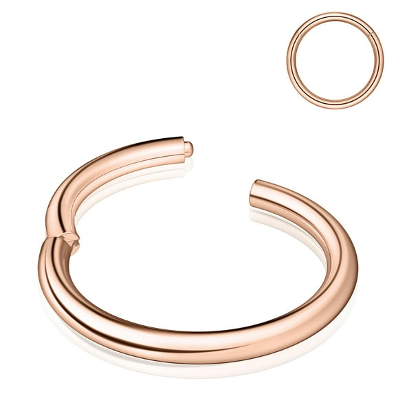 Turandoss Small 14K Rose Gold Plated Nose Ring for Women 20G Surgical Steel Hoop Hypoallergenic Septum Tragus Jewelry Perfect Birthday Gift for Women