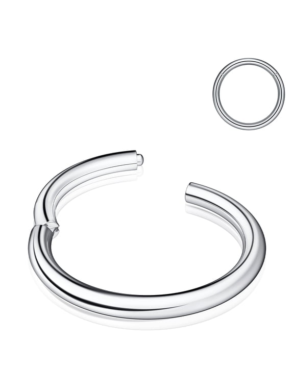 Silver Plated Surgical Steel Nose Ring Hoop for Women Teen, Hypoallergenic Nose Rings Set, Septum Cartilage Jewelry for Women