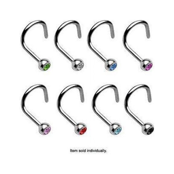 Nose Screw Jewelry Titanium With Gem 18g Body Jewelry