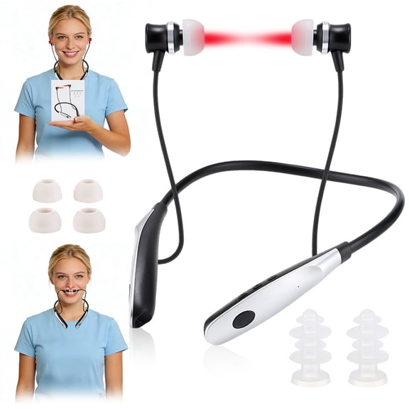 Nose Soothe Device 2 in 1 Laser Headphones, Neck Hanging Ear Irradiator with 650Nm Rechargeable Light, Portable Ear Comfort, Optical Ear Canal Device, Sleep Headphones for Ear & Nasal Use, Black