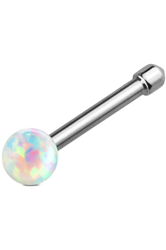 Nose Stud Opal Ball 316L Surgical Steel Bone Stud Rings 20g 1/4'' bar