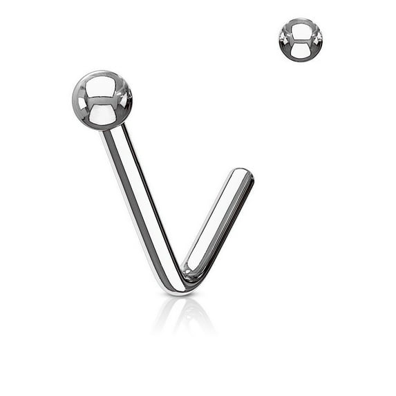 Nose Stud Rings I.P Surgical Steel L Bend 20G/18G - 4 Colors Available