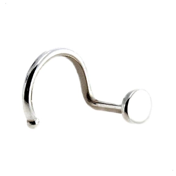 Screw Shaped Nose Rings, Sterling Silver, Right Side Corkscrew Piercing for Women Men 3mm, 18 GA , Shiny 1 Count