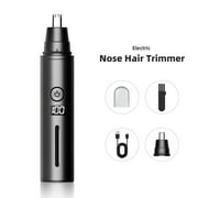 Kailwokk Nose Hair Trimmer for Men Women, Upgraded 360° Rotating Blade LED Battery Display Painless Nose Groomer for Home Travel