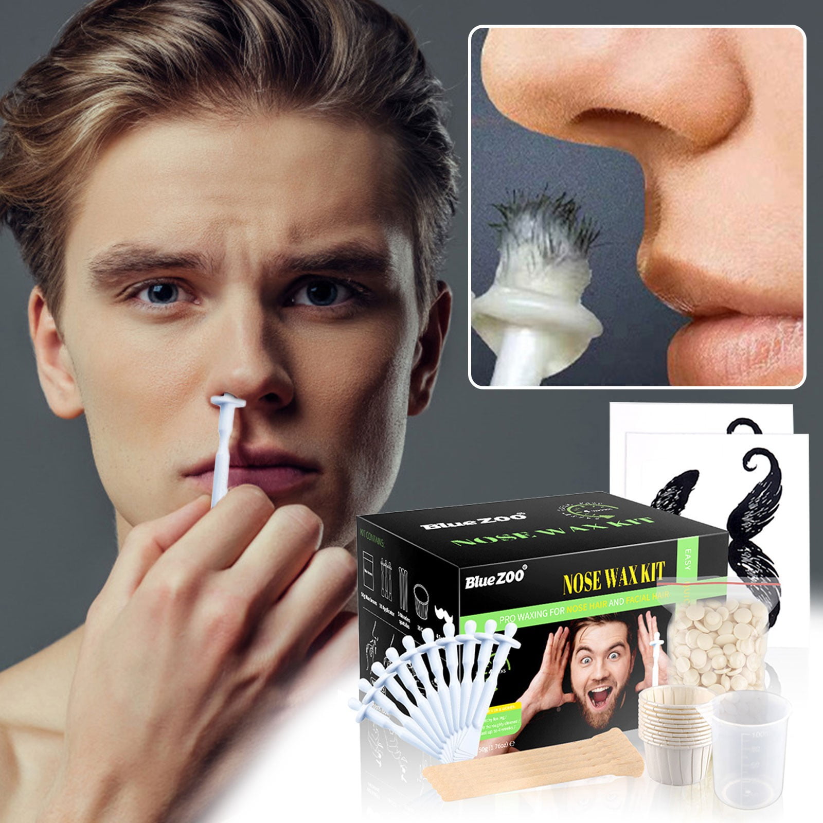 Nose Wax Kit, Wax Nose Hair Pulling Tool, Nostril Cleaning Paste, Nose ...