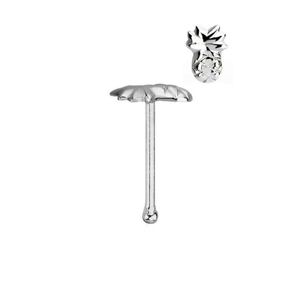 Nose bone stud Sterling Silver with a pineapple shape 22 Gauge