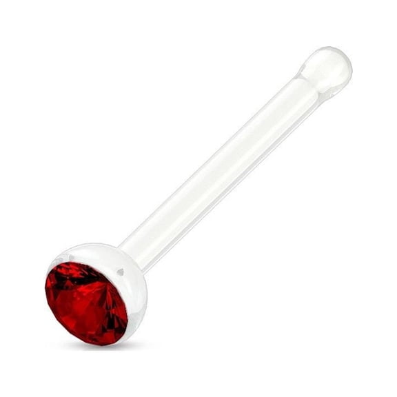 Nose bone stud with cubic Zirconia Gem 20g