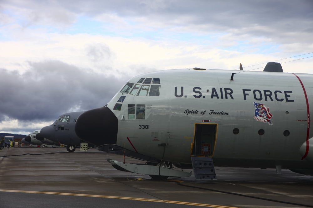 Nose cone detail on a LC-130H aircraft of the 109 Airlift Squadron Canvas Art - Timm ZiegenthalerStocktrek Images (35 x 23)