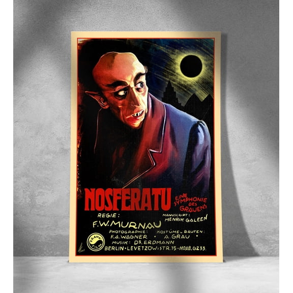 Nosferatu Movie Poster, Silent Film Vampire Art, Unframed Paper Poster 8x10in