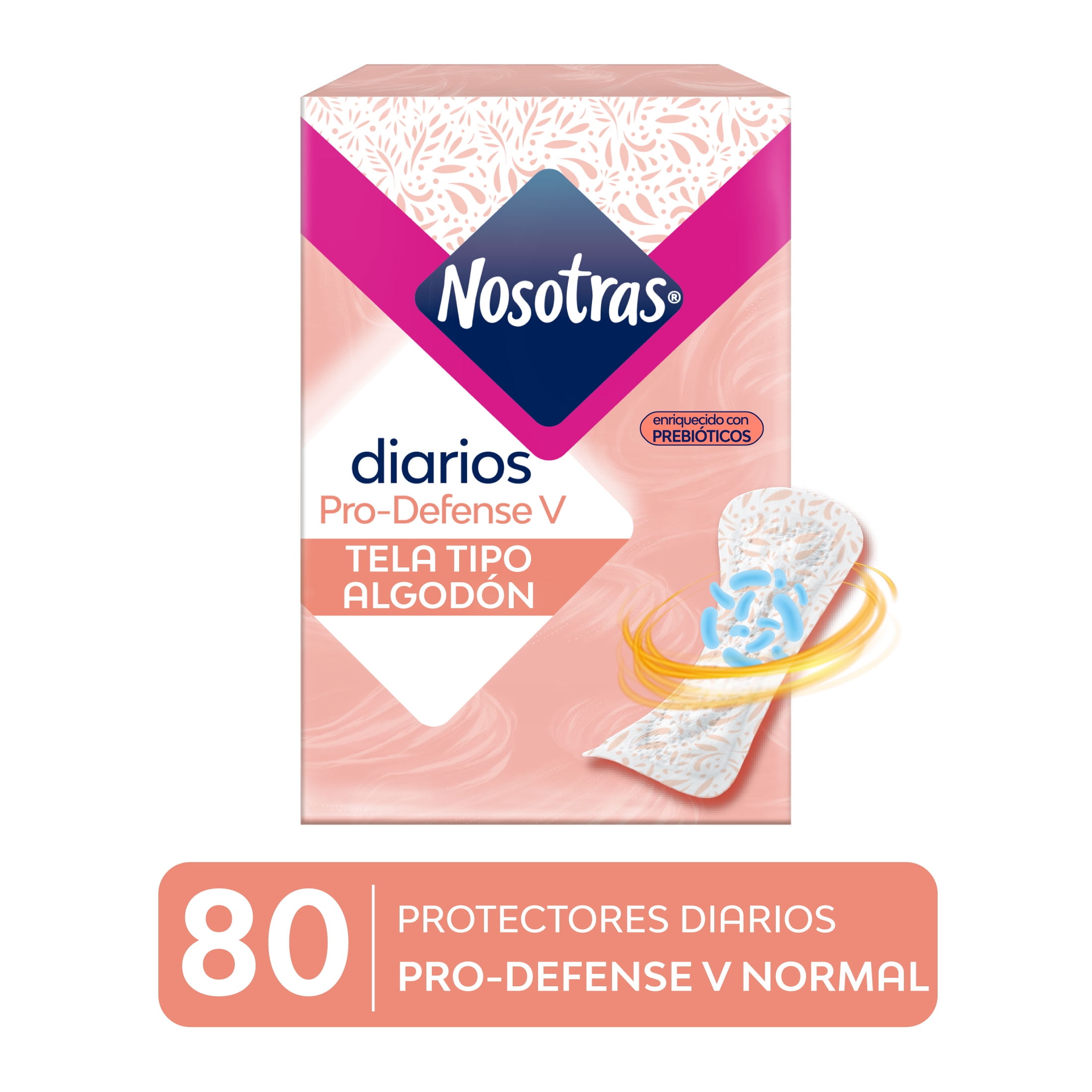 Nosotras Panty Liners Diarios Con Prebioticos, Regular, 80 Count