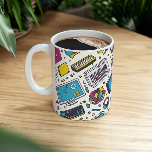 Nostaic Tech Vibes 0s R Computer Coffee Mug.